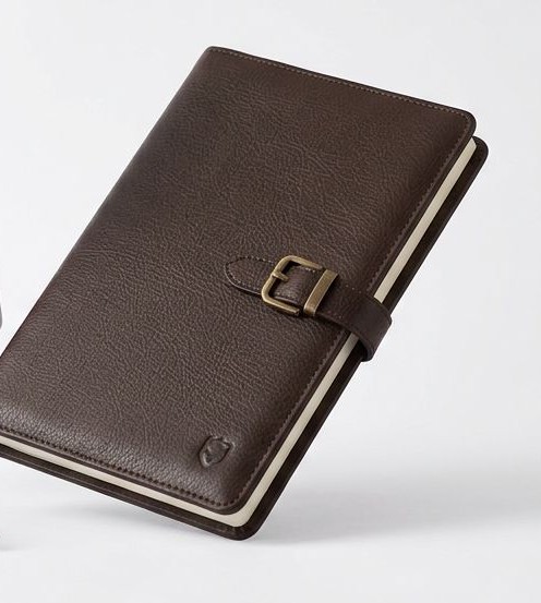Leather notebook with pen