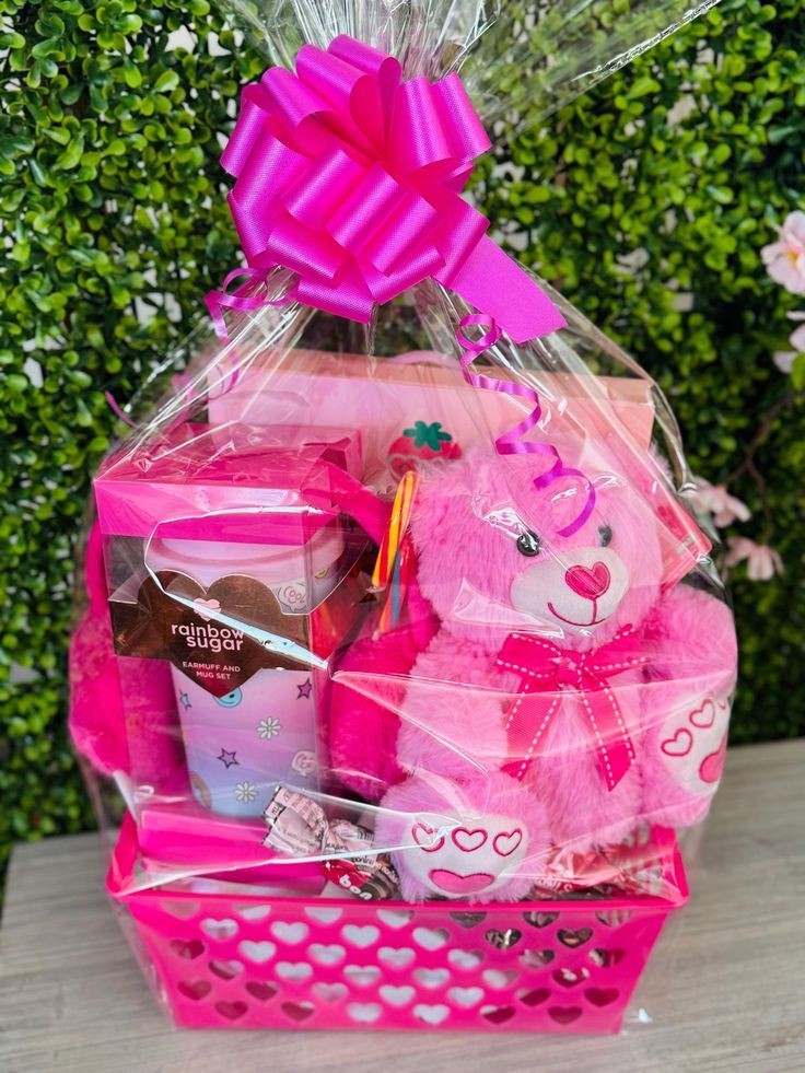 Pink gift basket