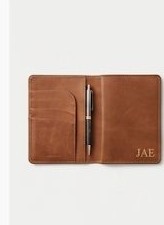 Monogrammed leather wallet